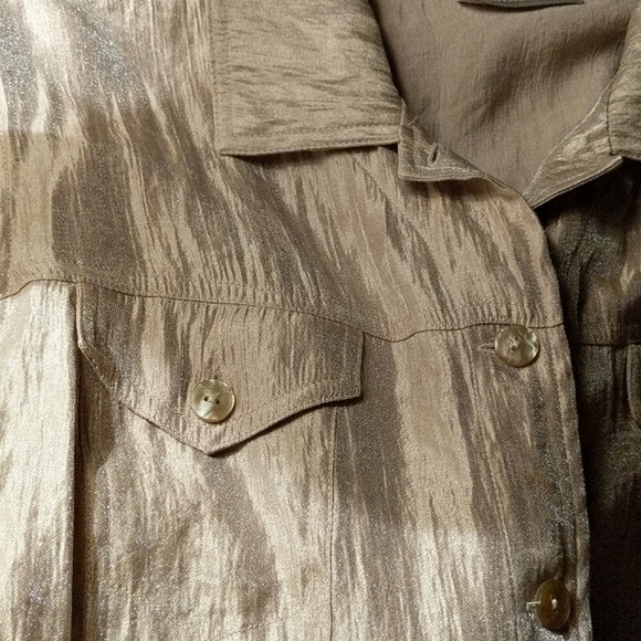 Croft Barrows light shimmery beige jacket, large - Picture 4 of 7